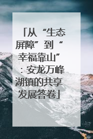 从“生态屏障”到“幸福靠山”：安龙万峰湖镇的共享发展答卷